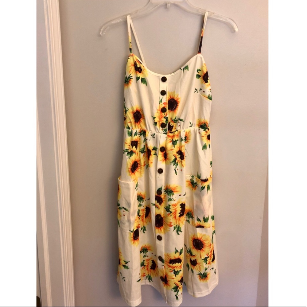 BRAND NEW Zaful Sunflower Midi Dress